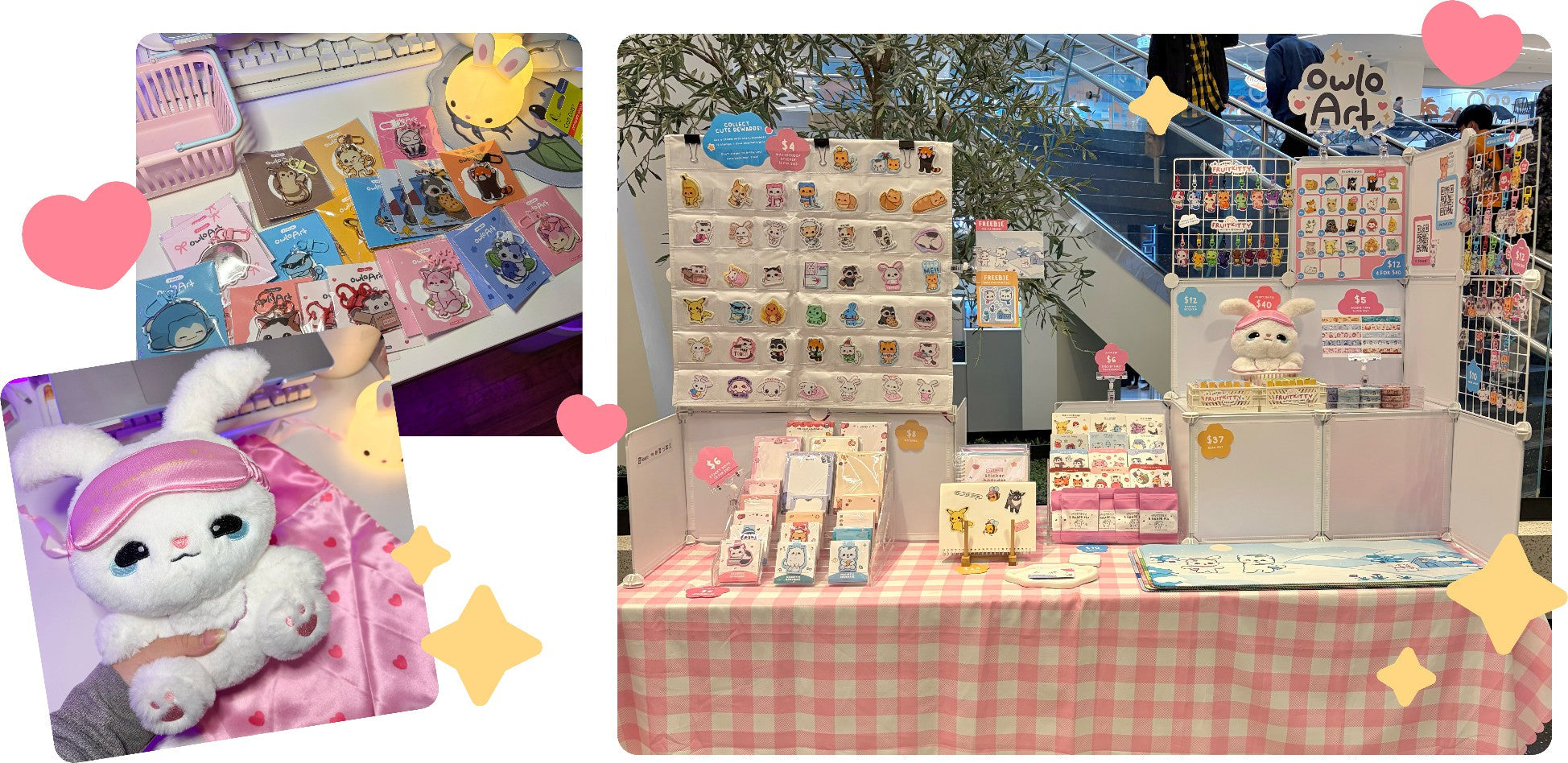 owloArt small business branding and market booth