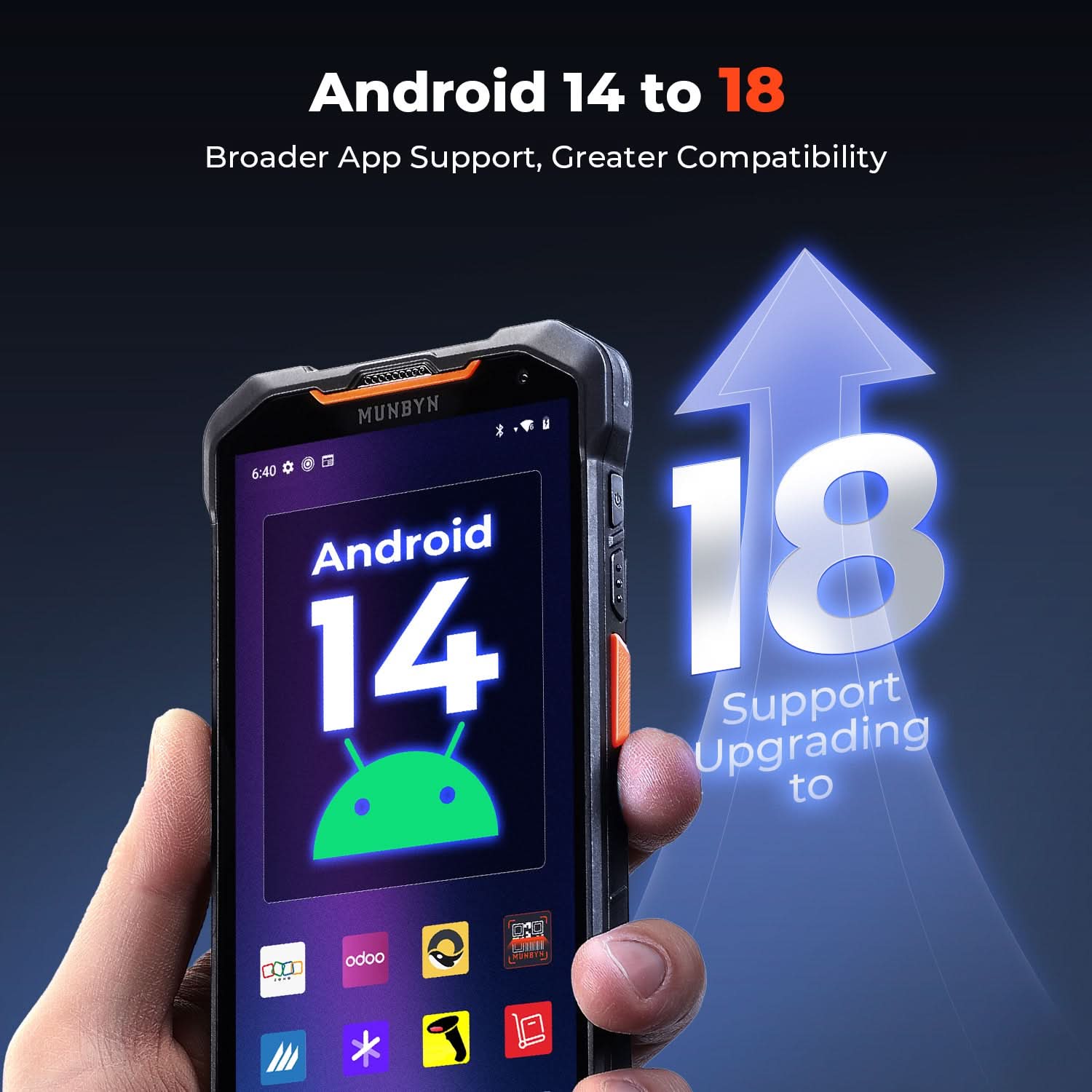 MUNBYN AS01P barcode scanner with ergonomic design and trigger handle, ideal for retail and inventory management, shown in image.