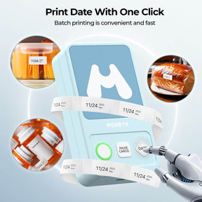 Just connect the "Munbyn Print" APP and click, you can easily print dates on your labels.