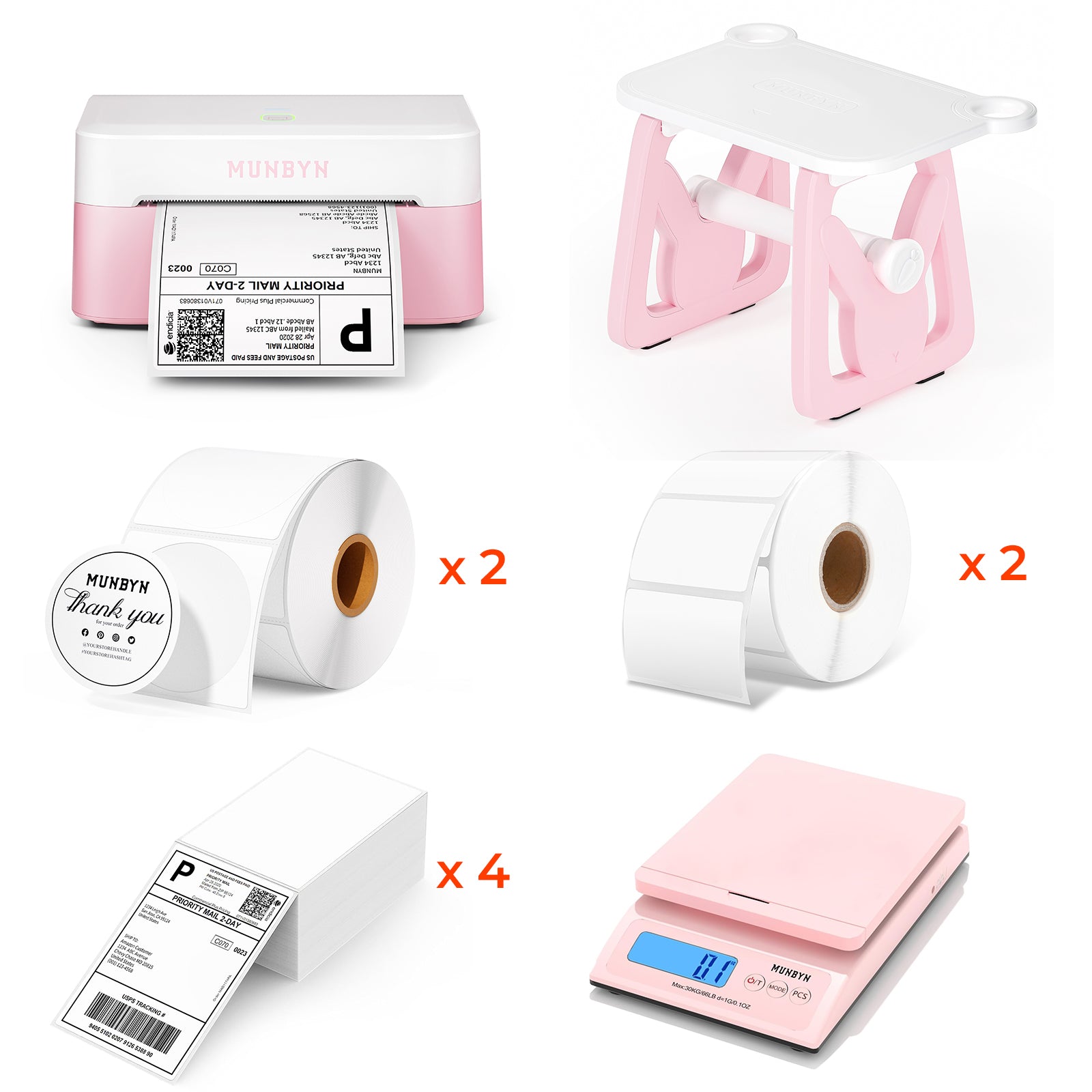 MUNBYN RW403B Bluetooth Thermal Label Printer Kit for Shipping and Product Labels