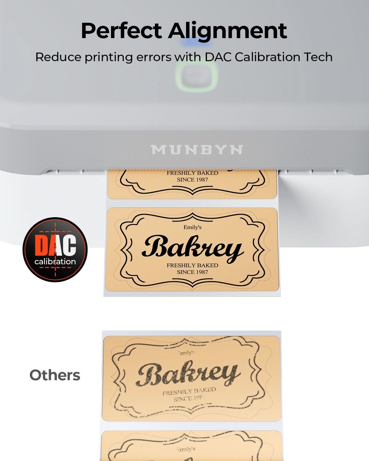 MUNBYN 403B label printer with DAC technology