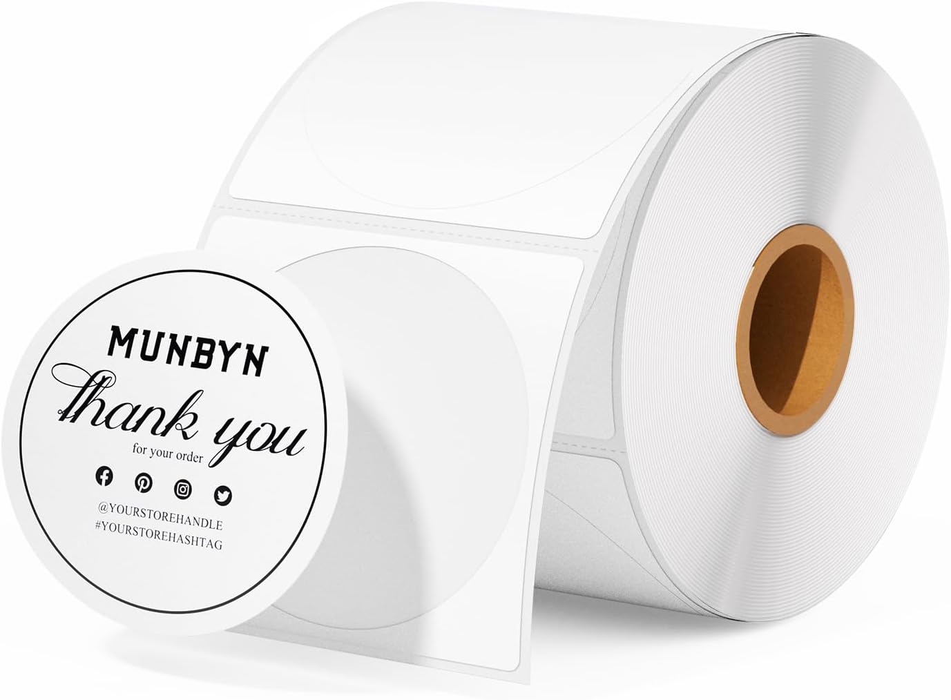 MUNBYN 2"x2" Generic Circle Series Thermal Labels (750/Roll)