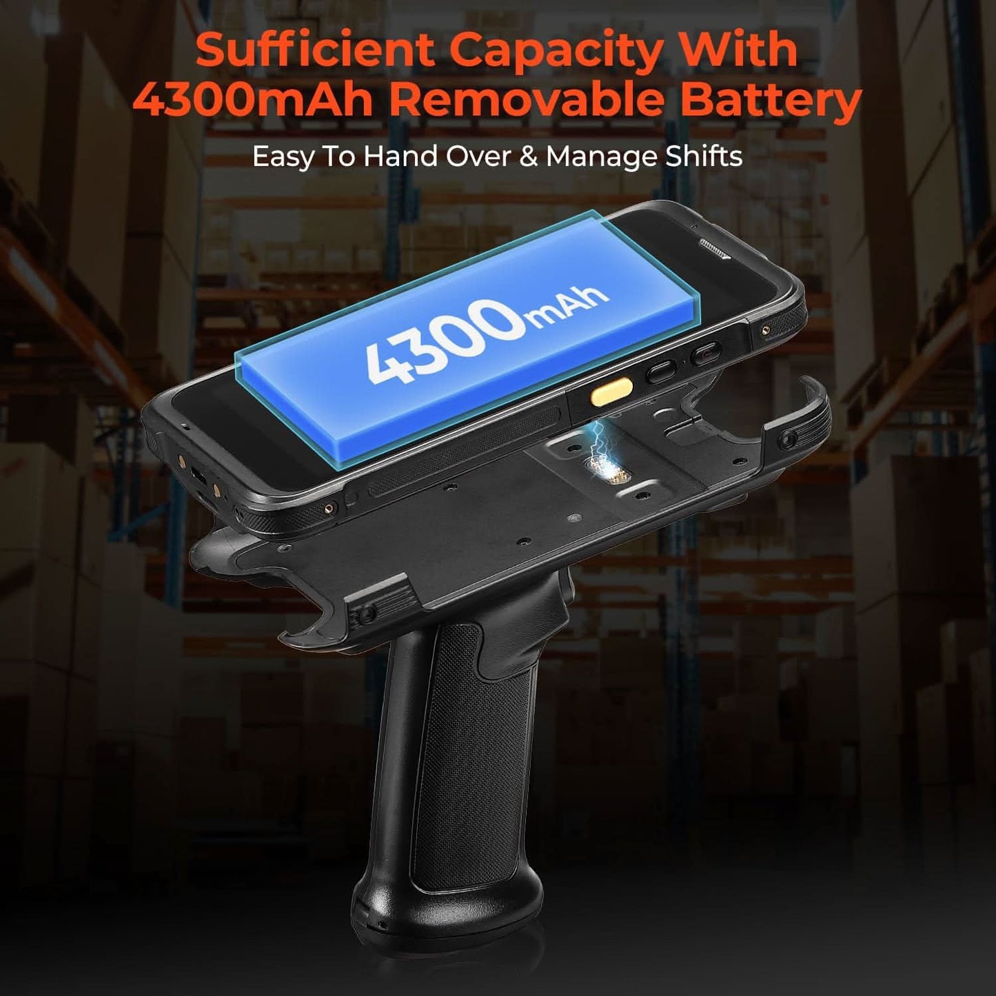 MUNBYN Android 13 WiFi-6 Far-Range Distances Handheld Scanner