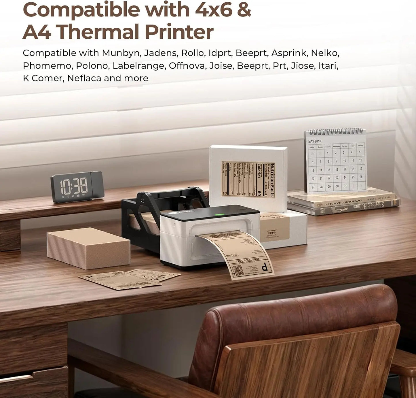 MUNBYN 4"x6" Fan-Fold Direct Thermal Shipping Labels (220/Stack)