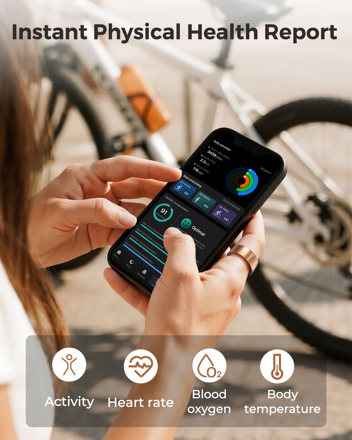 MUNBYN Smart Ring with Sleep and Health Tracking