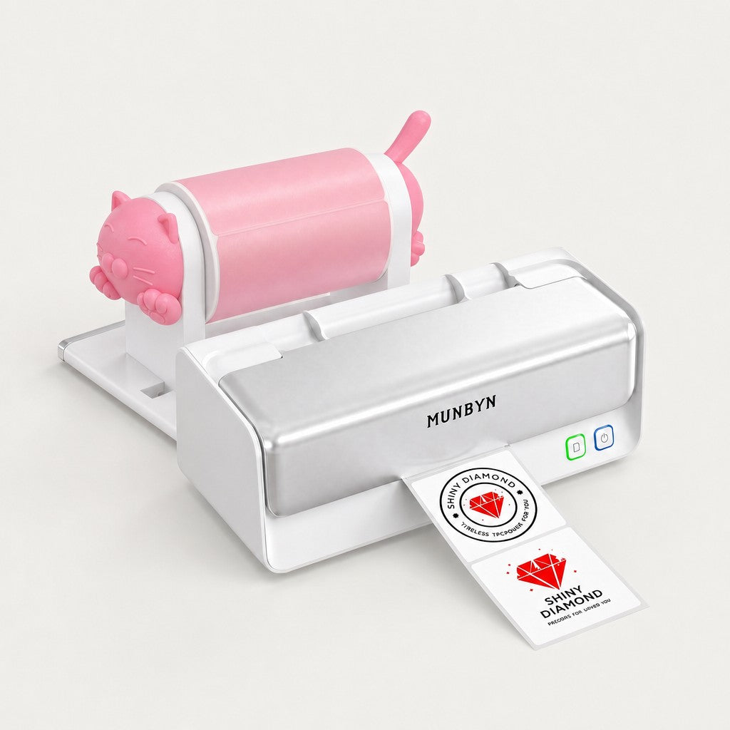 MUNBYN Cat Decor for RW405B Thermal Label Printer Roll Holder