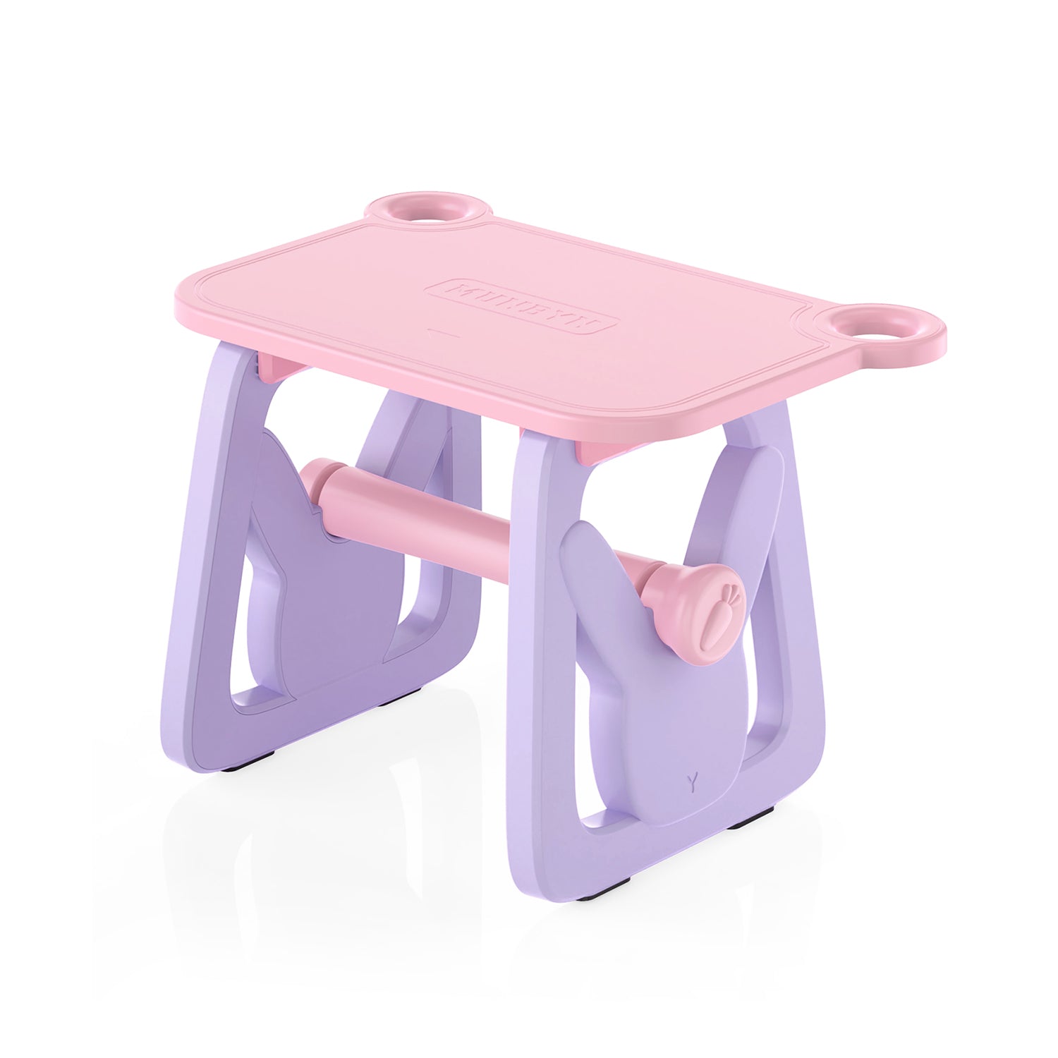 MUNBYN ILH02 label holder for label printer accessories, shown in pink with clear plastic holder and label printing components.