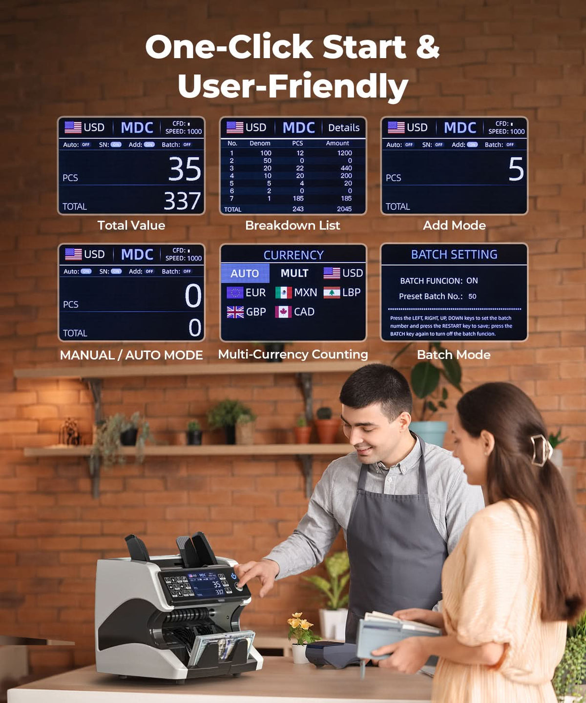 MUNBYN IMC01 Mixed-denomination Money Counter