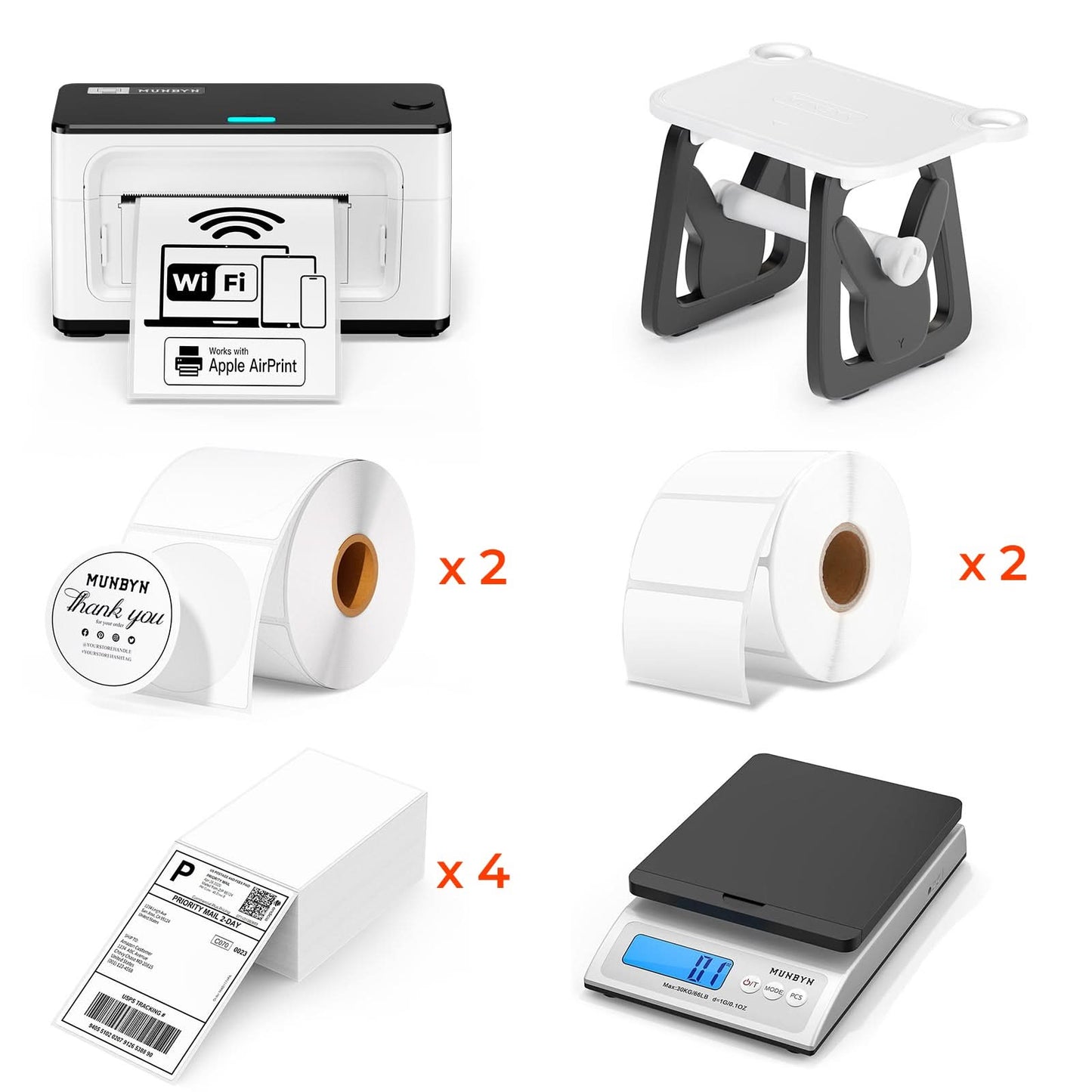 MUNBYN RealWriter 941AP AirPrint Thermal Label Printer Kit