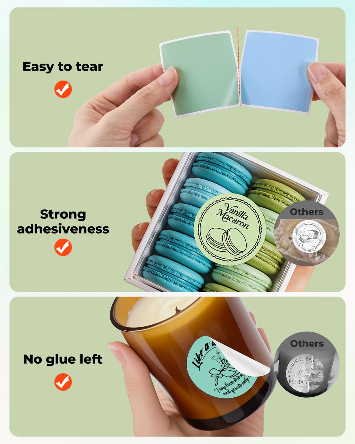 MUNBYN 2" Macaron Round Thermal Labels for Product and Packaging Stickers