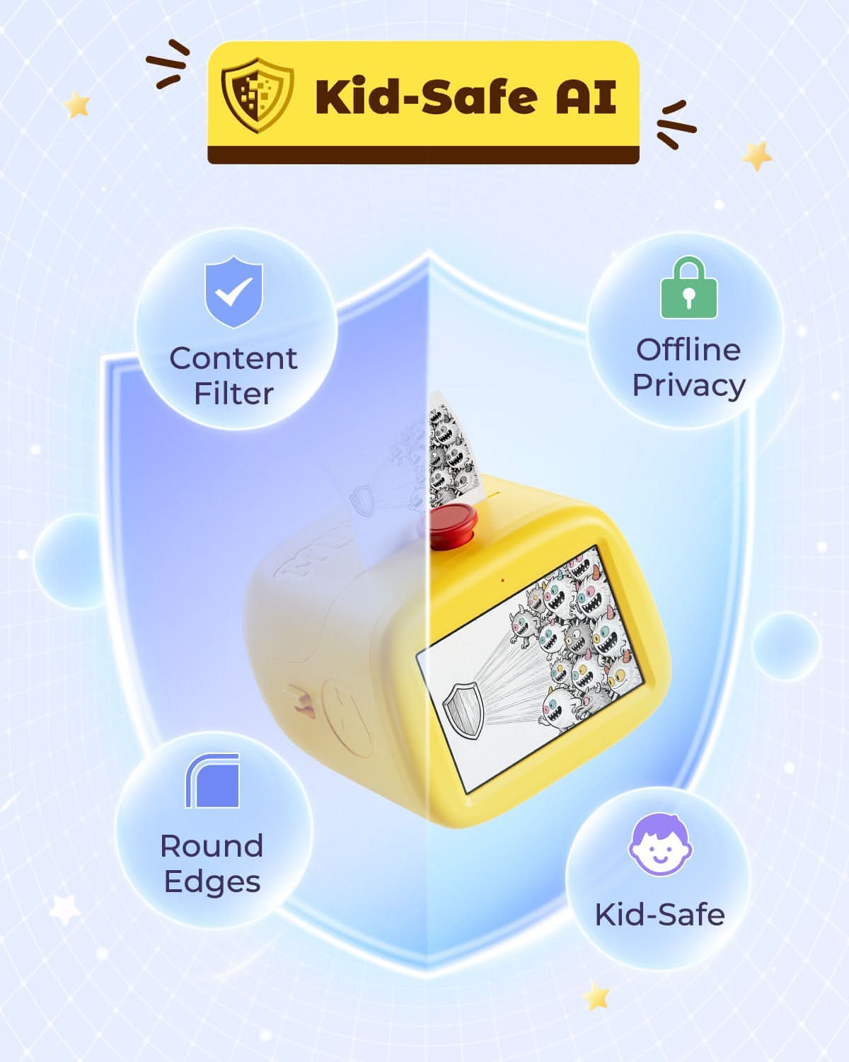 Kid-safe AI printer