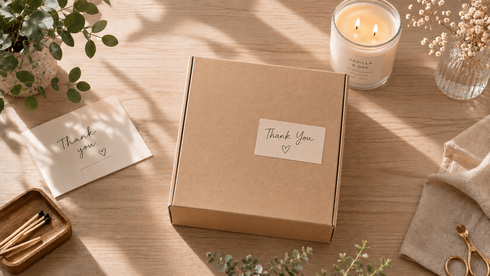minimalist thank you package label