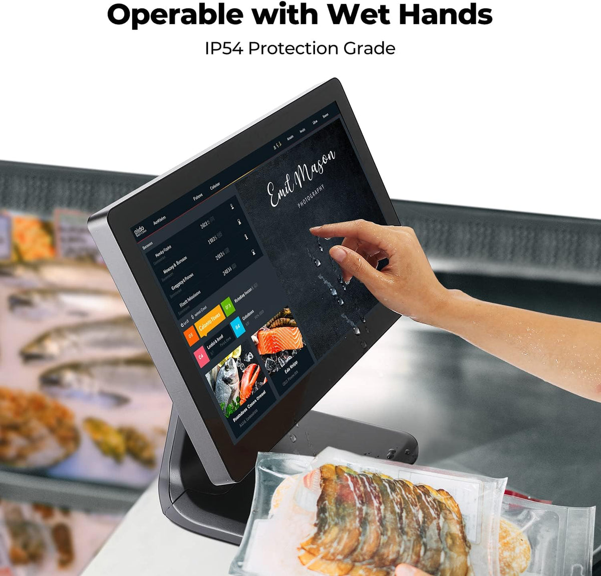 MUNBYN IPTS002 IP54-rated touchscreen for active counters