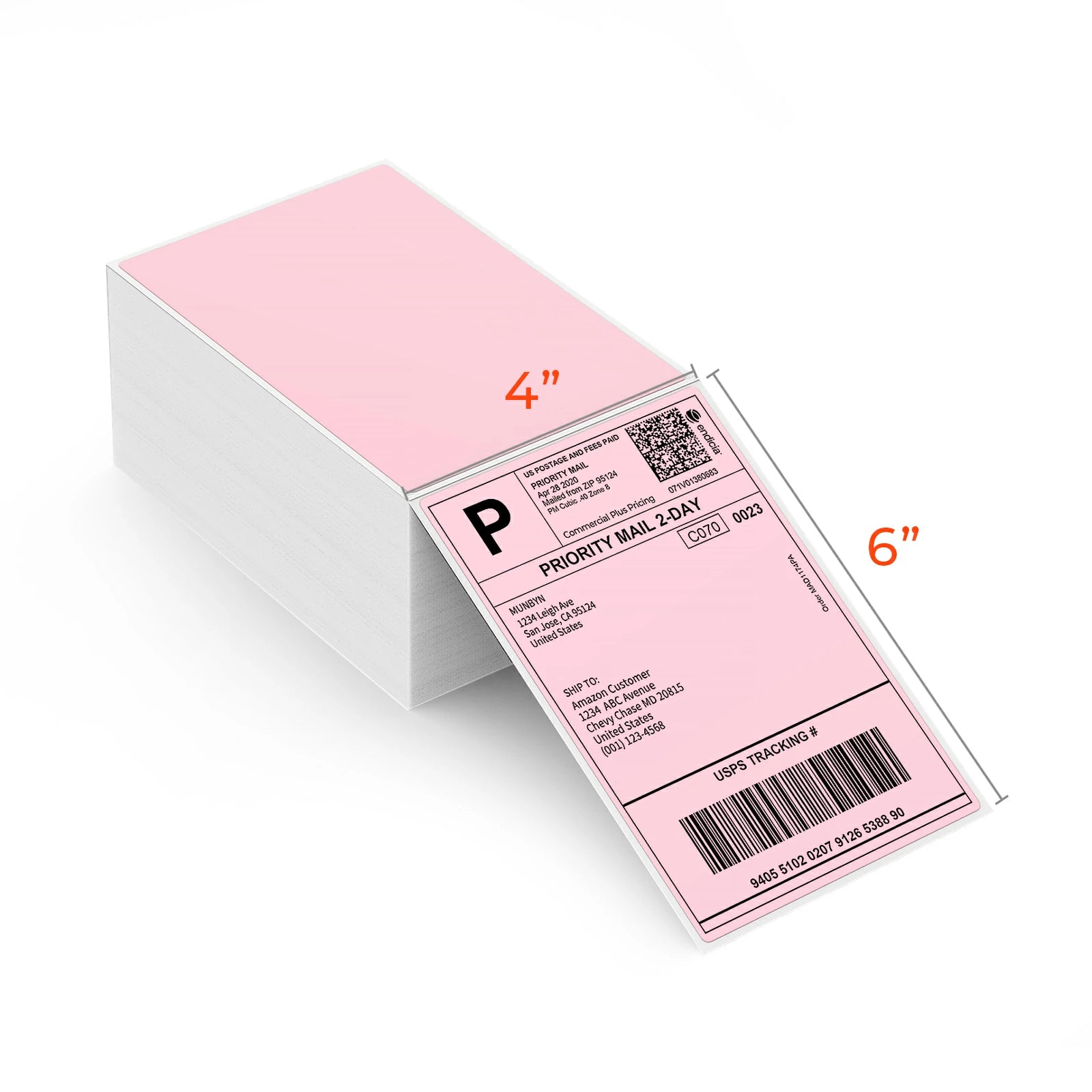 MUNBYN Pink Shipping Label Printer, [Upgraded 2.0] USB Label Printer Maker  for Shipping Packages Labels 4x6 Thermal Printer