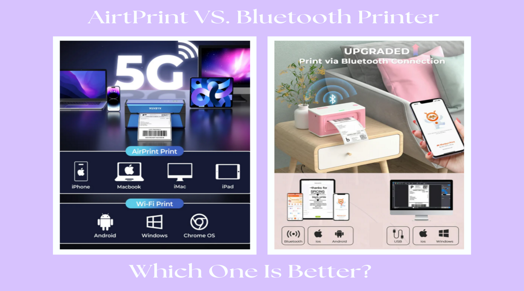 AirPrint Printer VS. Bluetooth Printer