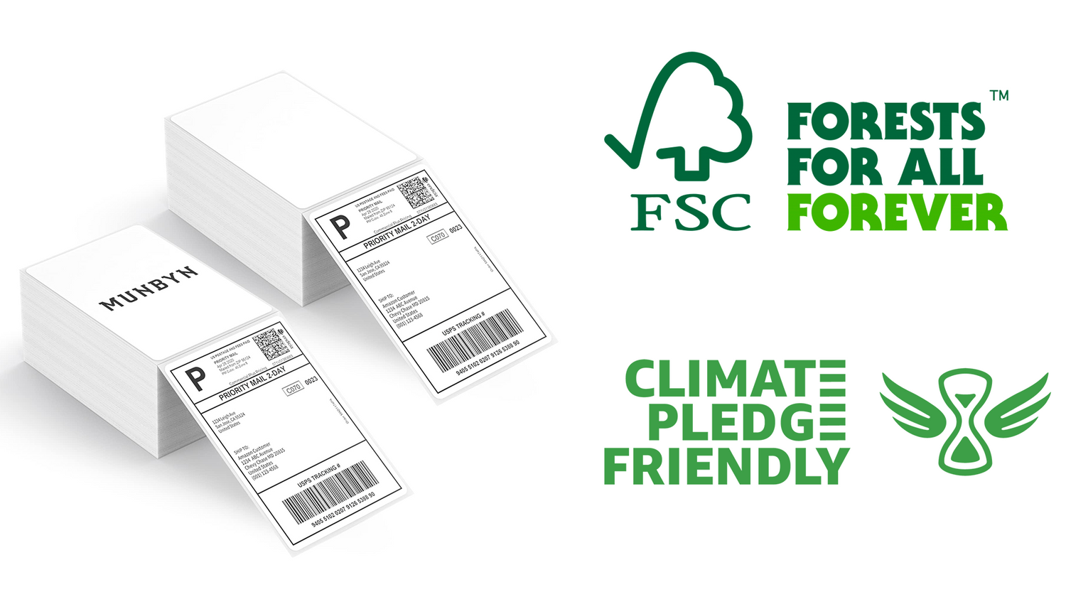 Munbyn Shipping Label Wins Climate Pledge Friendly and FSC Certificate