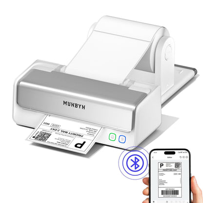 MUNBYN RealWriter 405B Replaceable Print-Head Bluetooth Thermal Label Printer with Label Holder