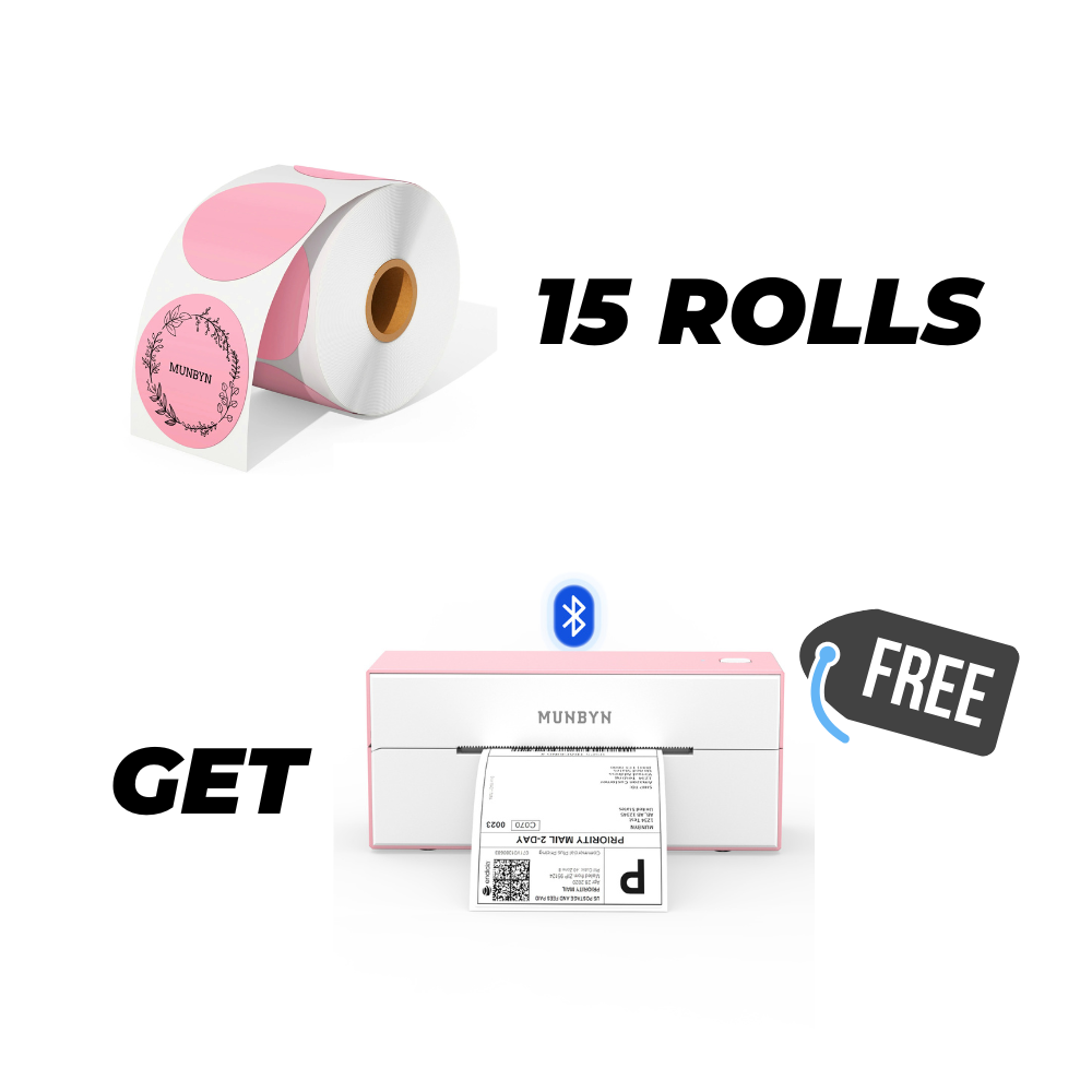 Your Free Printer with the Purchase of 15 Rolls/Stacks of Thermal Labels