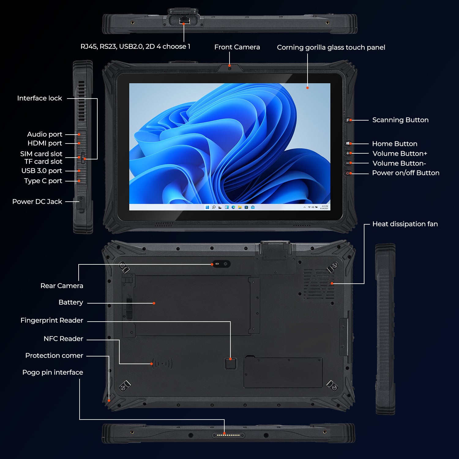 MUNBYN Rugged Tablet IRT09