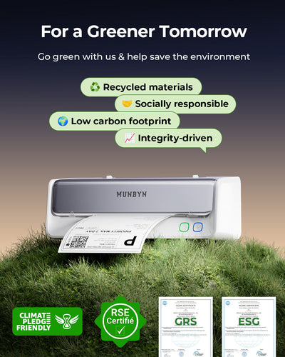 MUNBYN RealWriter 405B Bluetooth Printer & Rectangle Labels Pet Packaging Pro Kit