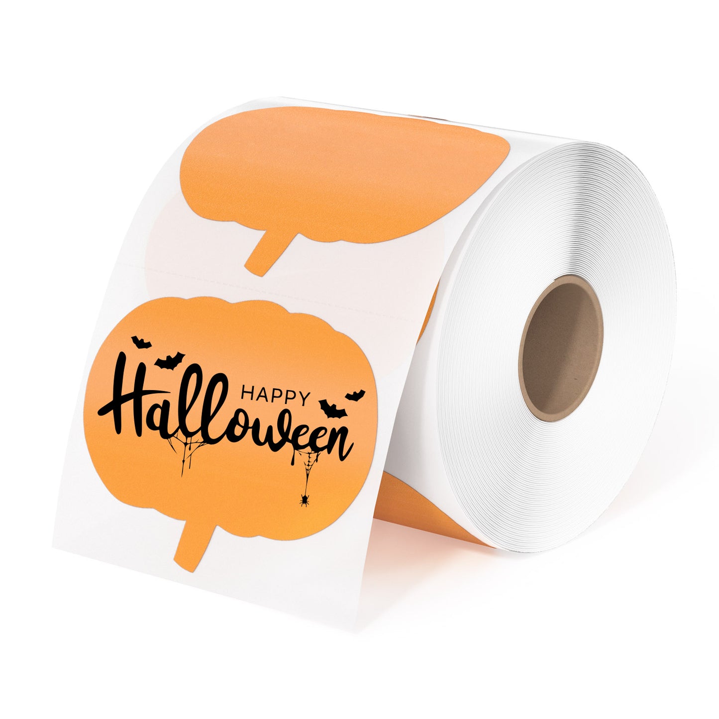 Pumpkin 3" Shaped Direct Thermal Stickers Labels