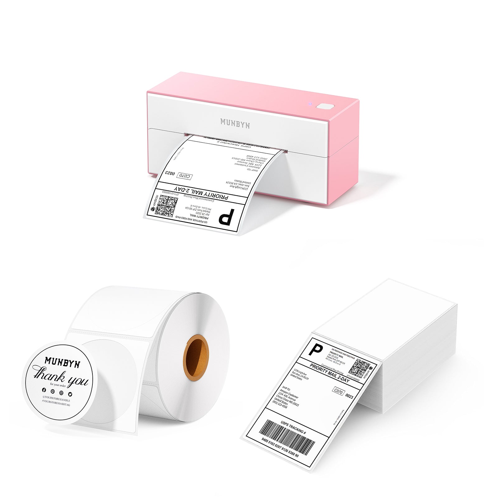 MUNBYN RealWriter 129B Bluetooth Thermal Label Printer Kit