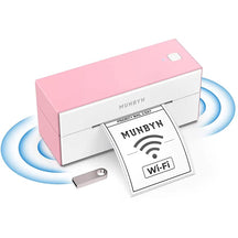 MUNBYN pink wireless shipping label printer P129S
