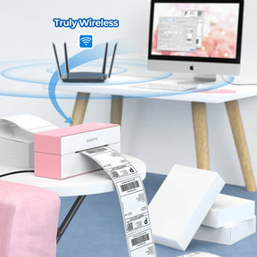 MUNBYN P129S WiFi thermal label printer can connect to devices via WiFi.