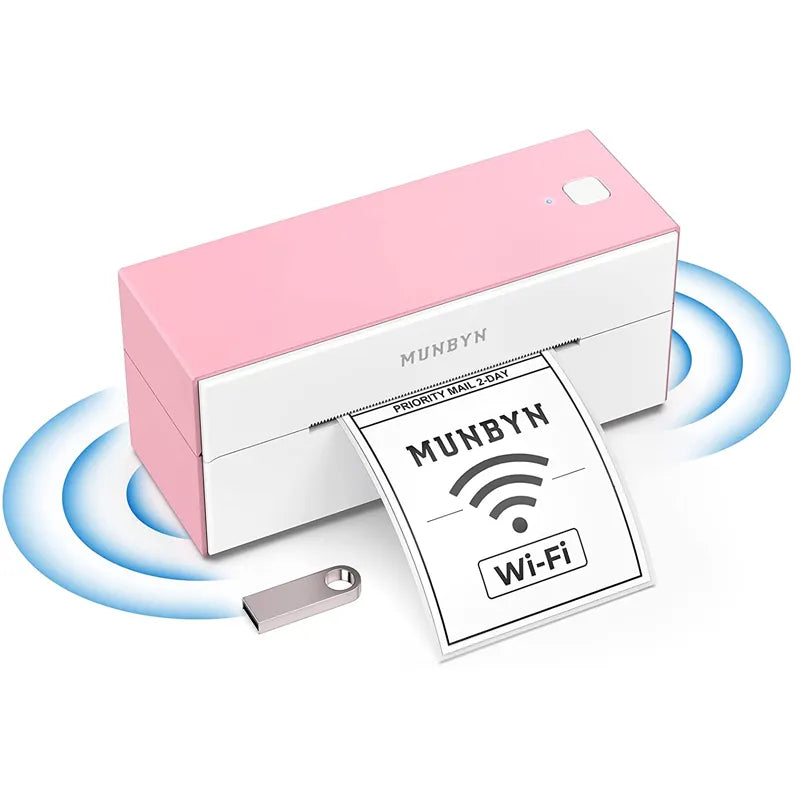  MUNBYN Pink Shipping Label Printer, [Upgraded 2.0] USB Label  Printer Maker for Shipping Packages Labels 4x6 Thermal Printer for Home  Business, Compatible with , ,  : Office Products