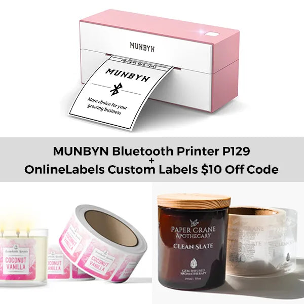 【MUNBYN Day Exclusive】Wireless Bluetooth Thermal Label Printer P129