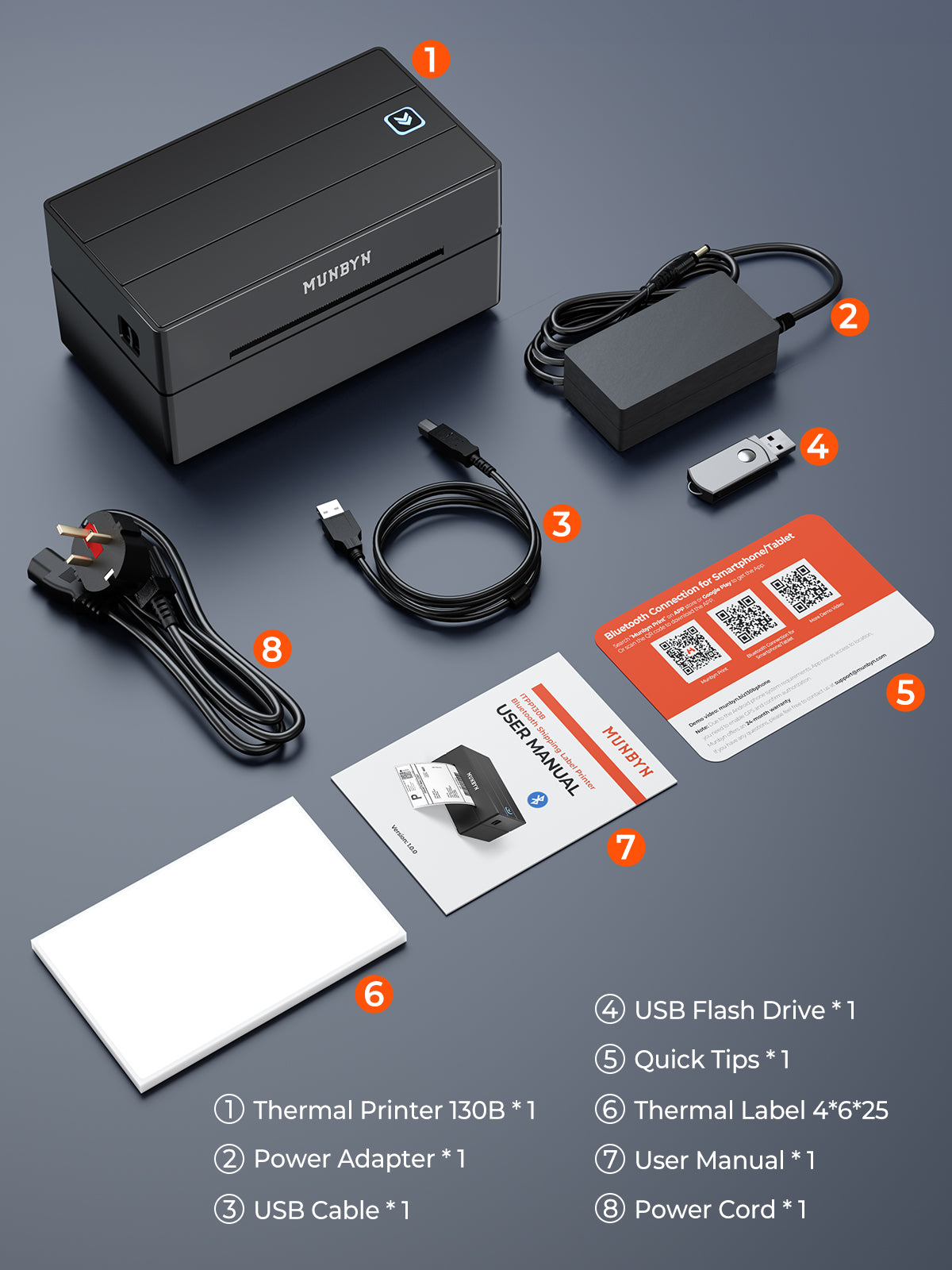 MUNBYN RealWriter 130B Bluetooth Thermal Label Printer