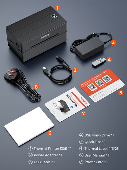 MUNBYN RealWriter 130B Bluetooth Thermal Label Printer