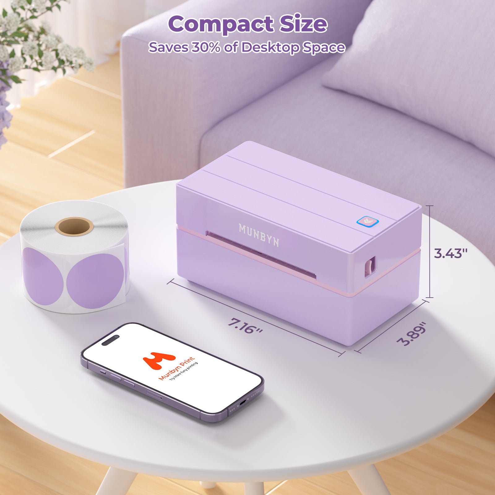 MUNBYN RealWriter 130B Bluetooth Thermal Label Printer