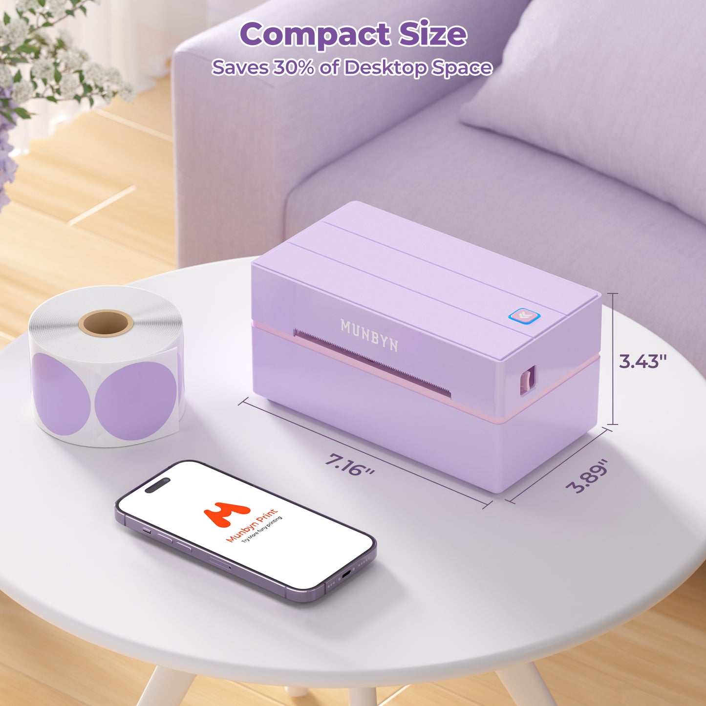 MUNBYN RealWriter 130B Bluetooth Thermal Label Printer