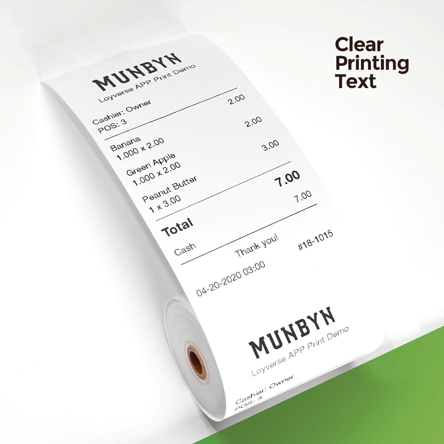 MUNBYN White Thermal Receipt Paper 3 1/8 x 230ft (20 Rolls)