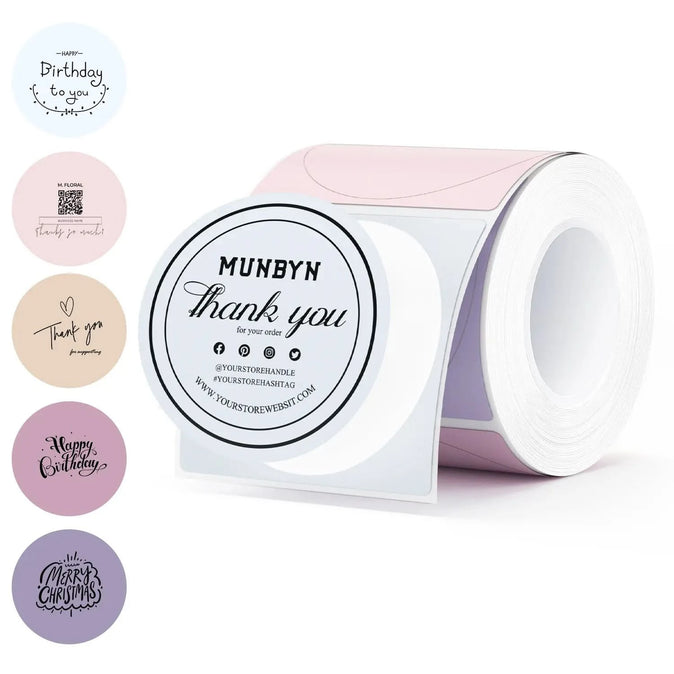 MUNBYN Morandi Series 2" Round Thermal Labels (150/Roll)
