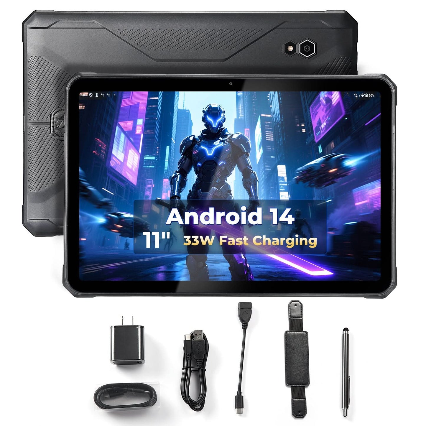 MUNBYN ILT02 11-inch Android 14 Rugged Tablet 