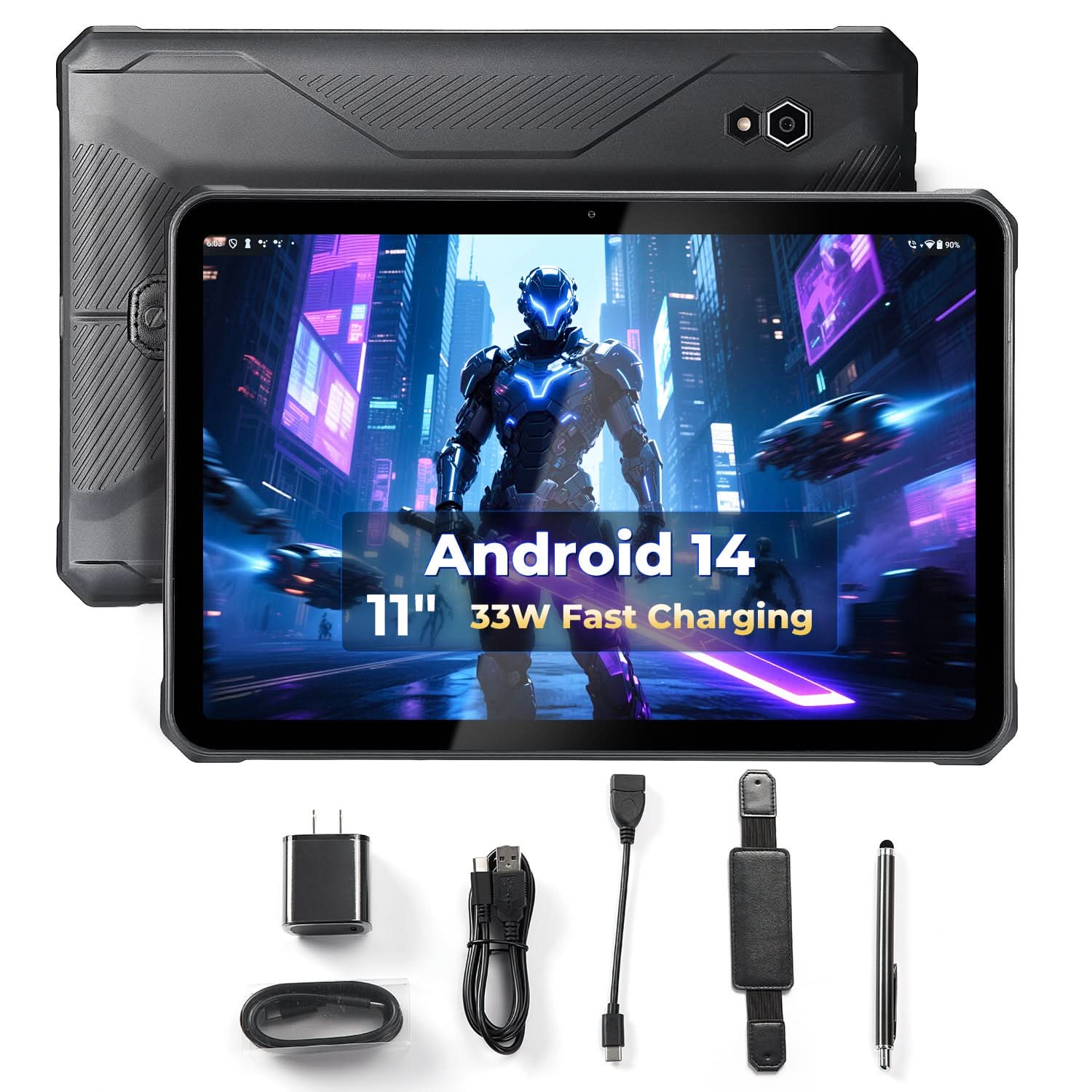 MUNBYN ILT02 11-inch Android 14 Rugged Tablet PC