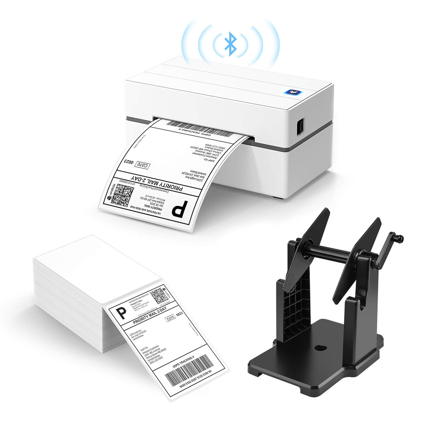 MUNBYN Bluetooth Thermal Label Printer P130B Starter Kit