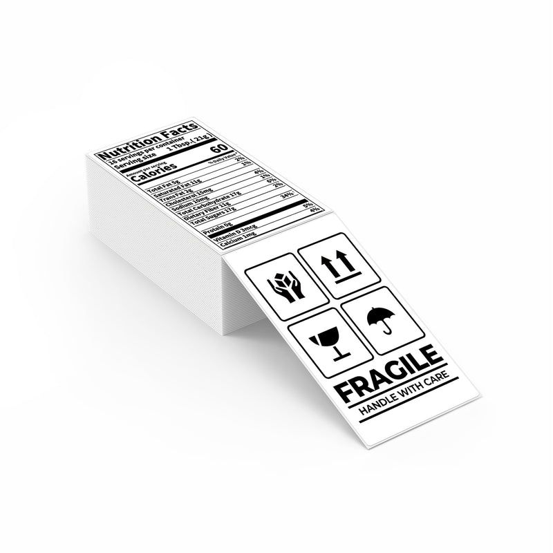 MUNBYN 3x5 Inch White Fanfold Thermal Shipping Labels