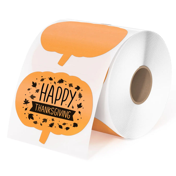 Pumpkin 3" Halloween Series Shaped Direct Thermal Stickers Labels
