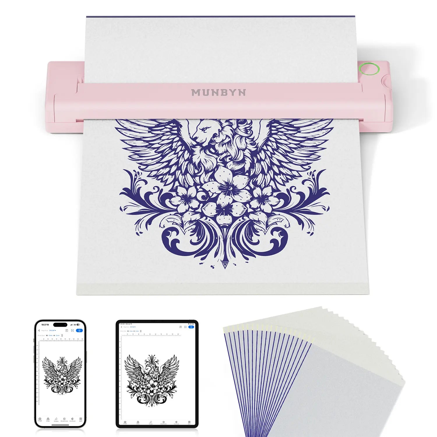 MUNBYN ITP05 Bluetooth Tattoo Stencil Printer