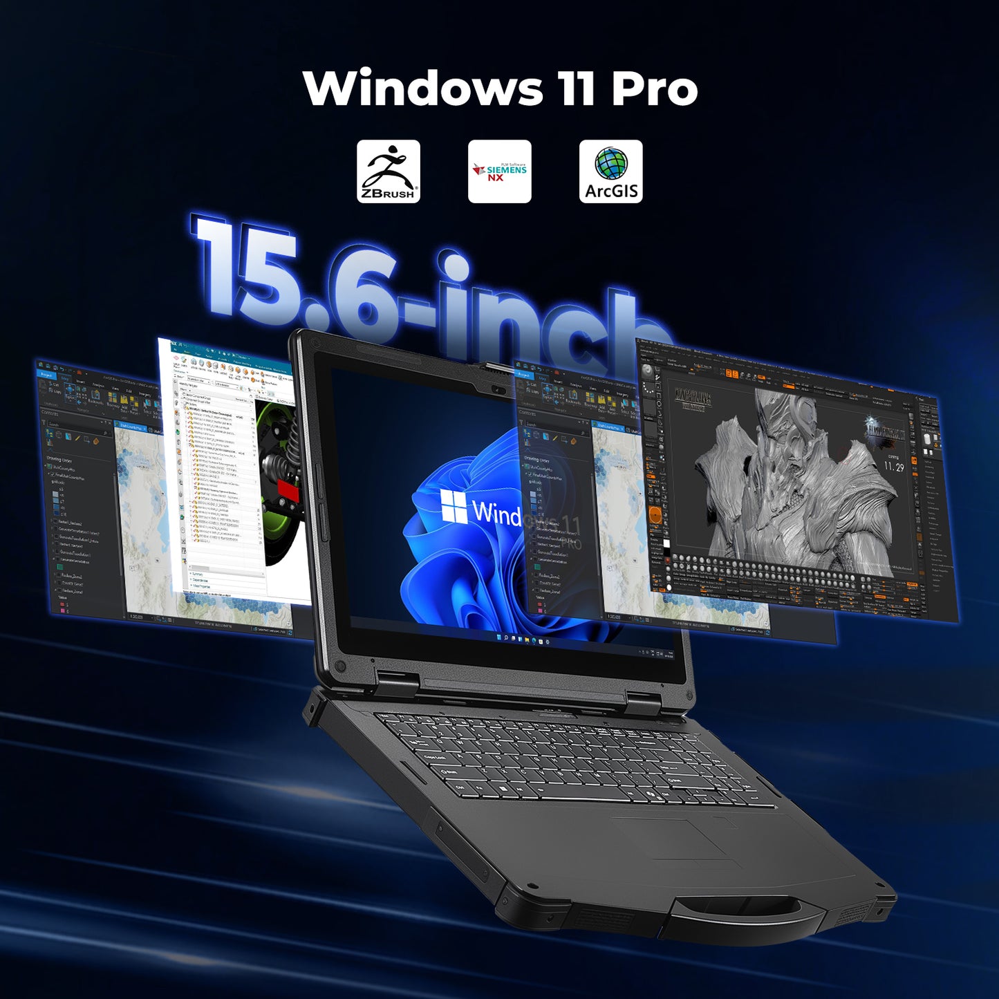 MUNBYN IRX16 Windows 11 Pro 15.6" Wi-Fi 6 1000nit Rugged Windows Tablet