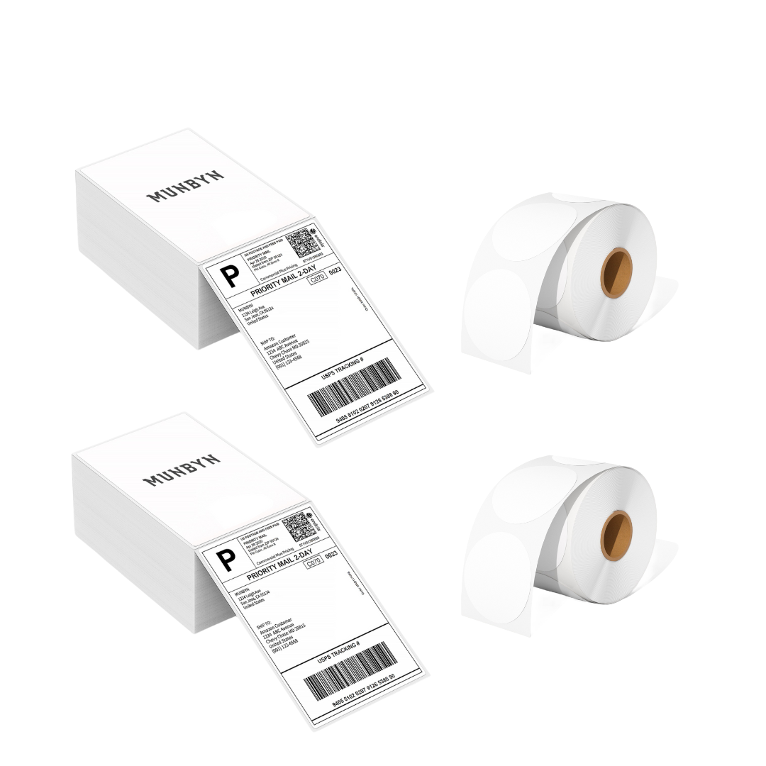 MUNBYN 4x6 Per Fanfold Thermal Direct Shipping Label