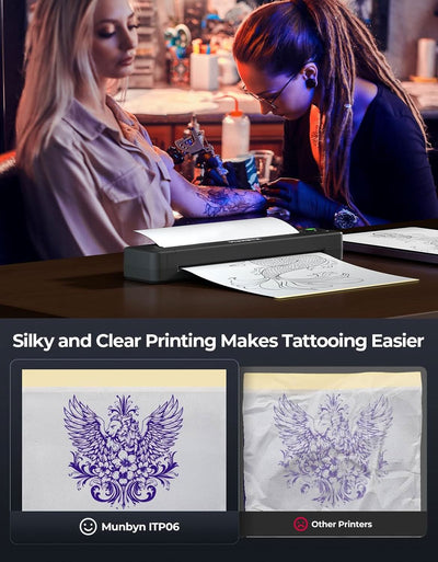 MUNBYN ITP06 Tattoo Stencil Printer with 20 Transfer Papers - MUNBYN