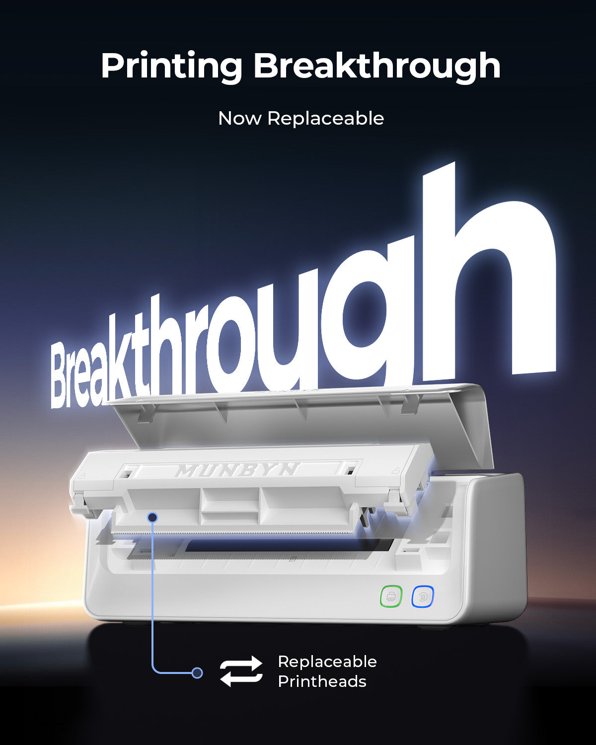 MUNBYN RealWriter 405B Bluetooth Printer & Rectangle Labels Pet Packaging Pro Kit