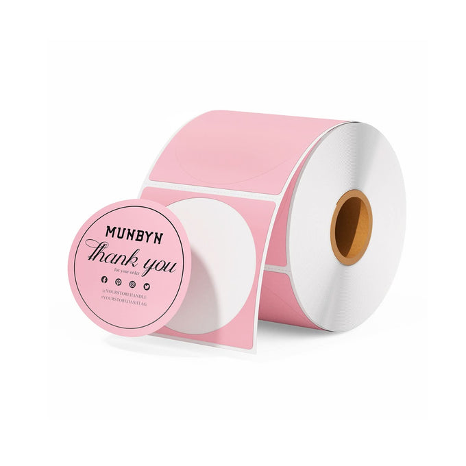MUNBYN 2" Circle Thermal Labels for Product, Logo and Multi-Purpose Stickers, 750/Roll