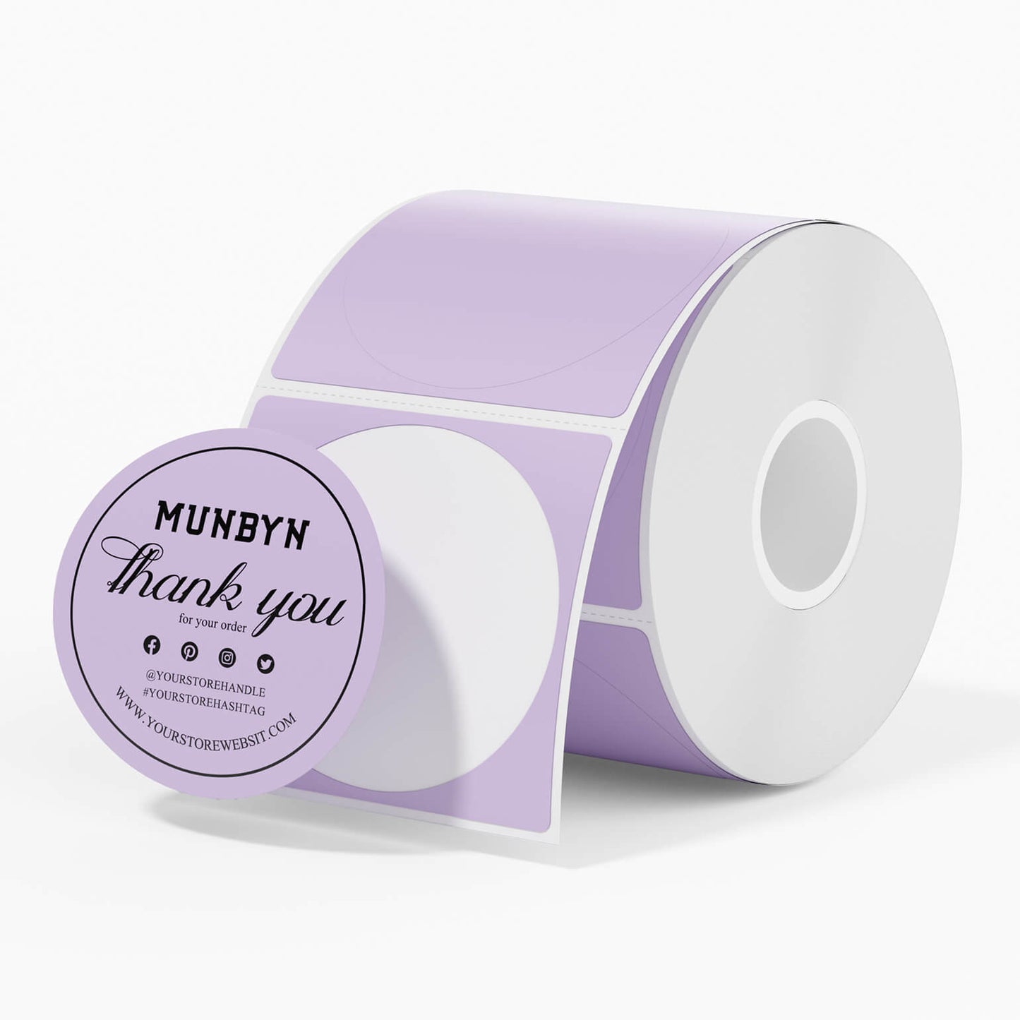 MUNBYN 2"x2" Generic Circle Series Thermal Labels (750/Roll)