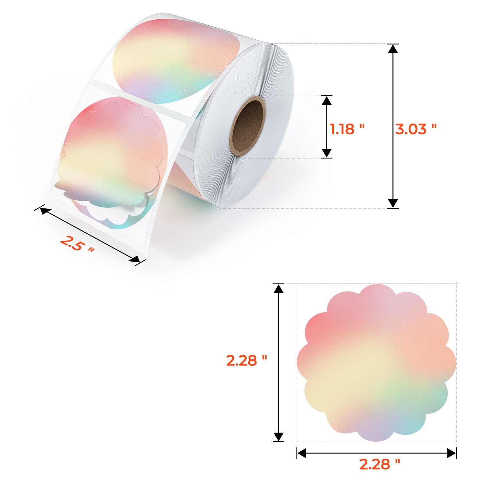 Rainbow Wreath Shaped Labels