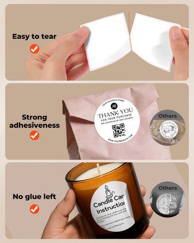 MUNBYN 2.5"Round Thermal Labels for Small Business & Homemade Treats